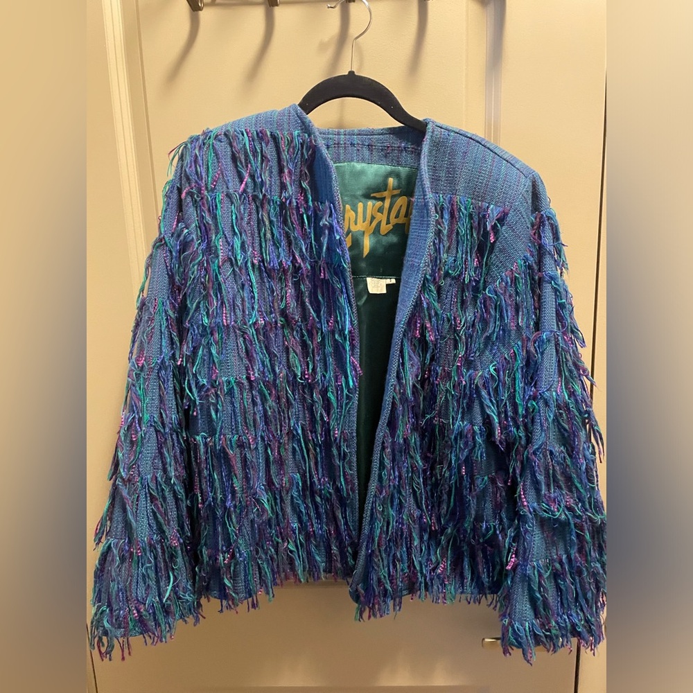 Vintage fringe crystal blazer/ jacket
